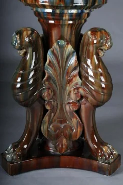 Französische Majolika Blumenvase von Clement Massier
