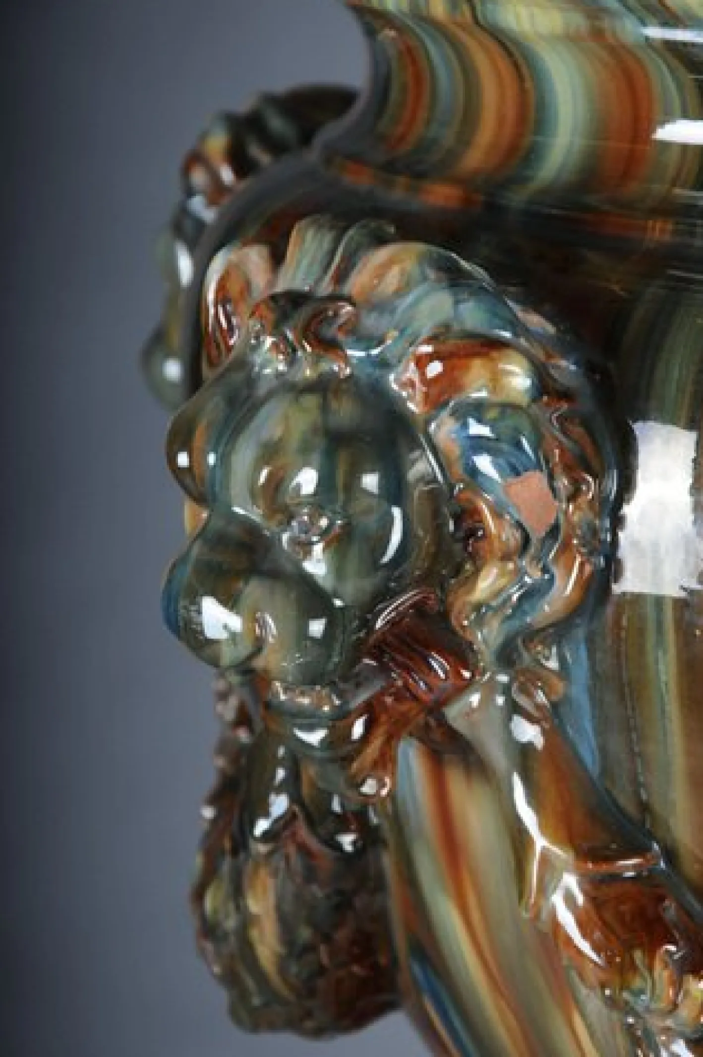 Französische Majolika Blumenvase von Clement Massier