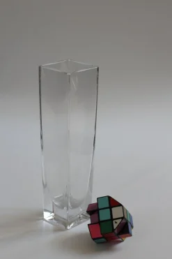 Französische Mid-Century Kristallvase von Bayel