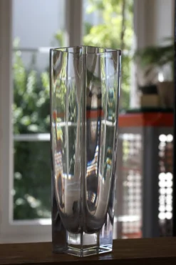 Französische Mid-Century Kristallvase von Bayel