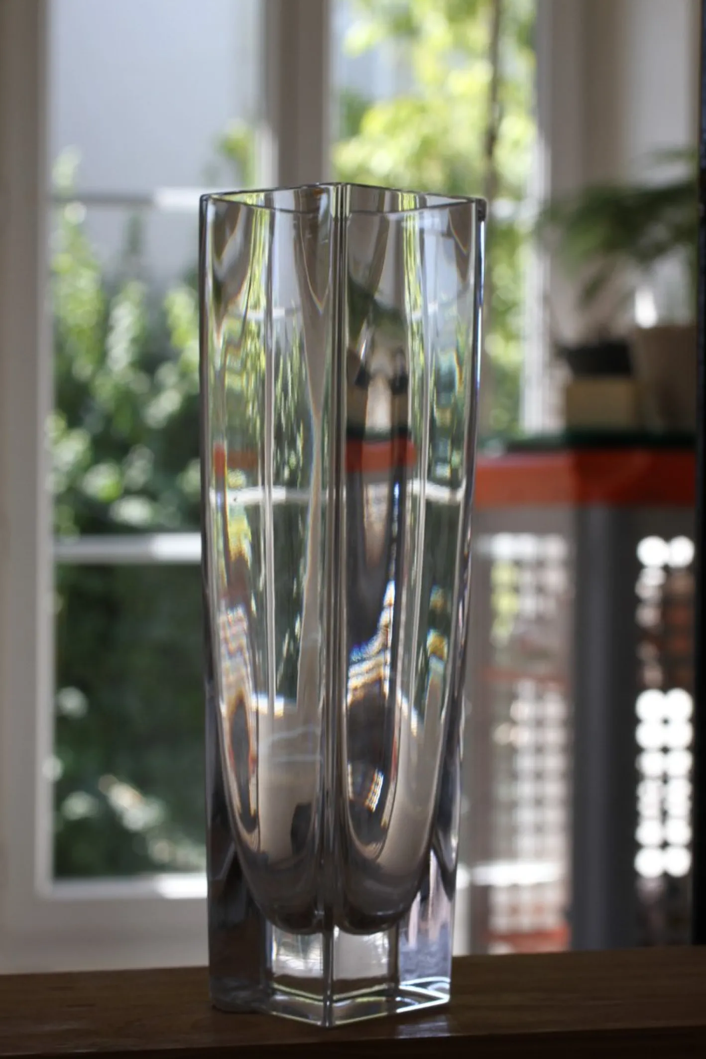 Französische Mid-Century Kristallvase von Bayel