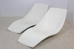 Französische Patio- oder Pool-Chaiselongues aus Polyester, 1960er, 2er Set