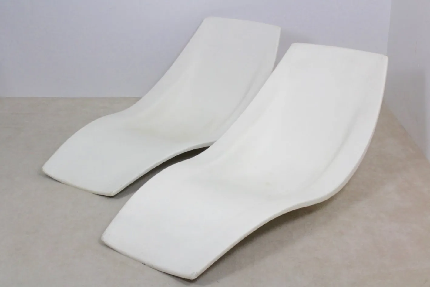 Französische Patio- oder Pool-Chaiselongues aus Polyester, 1960er, 2er Set