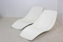 Französische Patio- oder Pool-Chaiselongues aus Polyester, 1960er, 2er Set