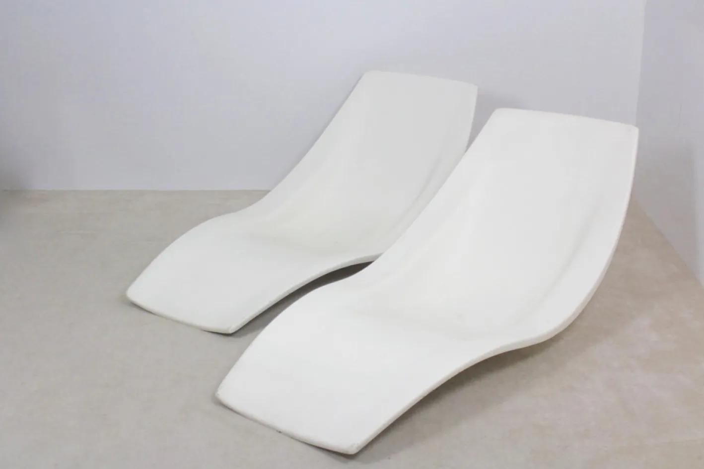 Französische Patio- oder Pool-Chaiselongues aus Polyester, 1960er, 2er Set