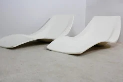 Französische Patio- oder Pool-Chaiselongues aus Polyester, 1960er, 2er Set