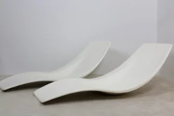 Französische Patio- oder Pool-Chaiselongues aus Polyester, 1960er, 2er Set