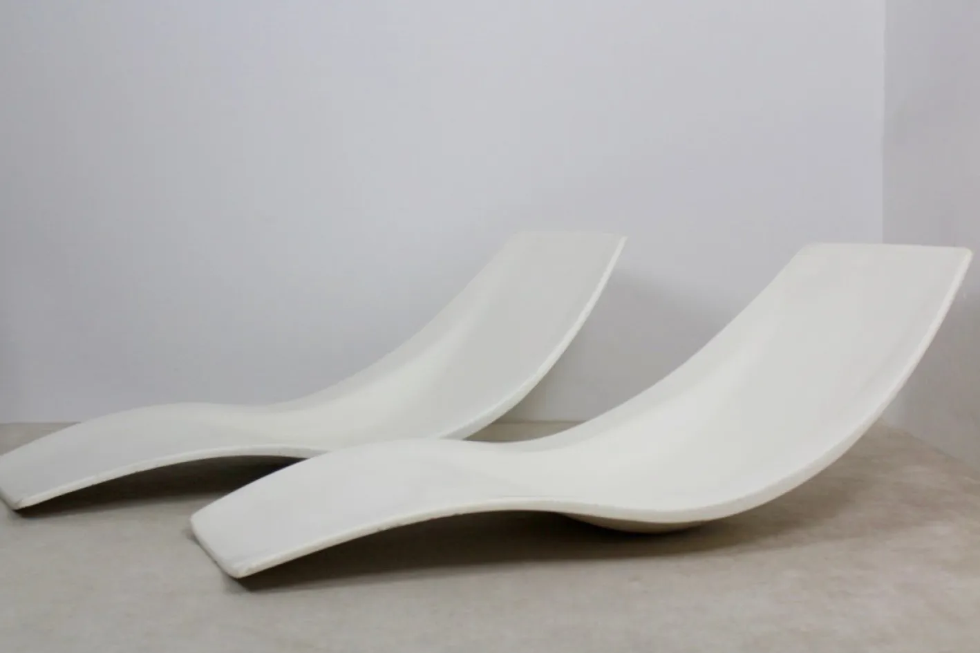 Französische Patio- oder Pool-Chaiselongues aus Polyester, 1960er, 2er Set