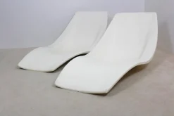 Französische Patio- oder Pool-Chaiselongues aus Polyester, 1960er, 2er Set