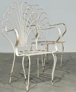 Französische Peacock Gartenstühle, 1950er, 6er Set