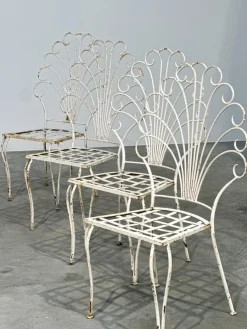 Französische Peacock Gartenstühle, 1950er, 6er Set