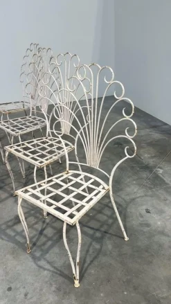 Französische Peacock Gartenstühle, 1950er, 6er Set