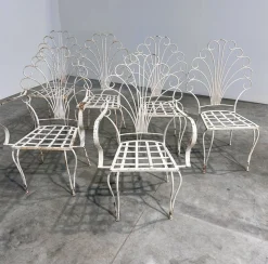 Französische Peacock Gartenstühle, 1950er, 6er Set
