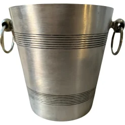 Französischer Art Deco Aluminium Weinkühler & Eiskübel von Reneka, 1930er, 3er Set