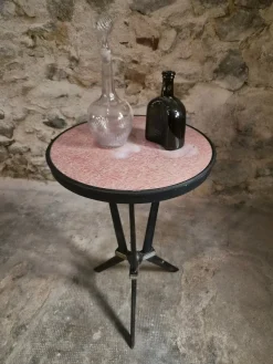 Französischer Art Deco Bistrotisch mit Rex Bakelit Tischplatte, 1940