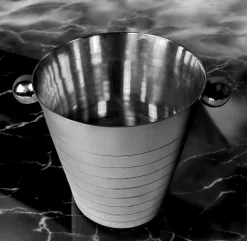 Französischer Art Deco Edelstahl Champagner Eimer, 1950er