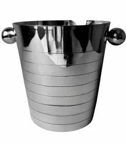 Französischer Art Deco Edelstahl Champagner Eimer, 1950er