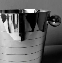 Französischer Art Deco Edelstahl Champagner Eimer, 1950er