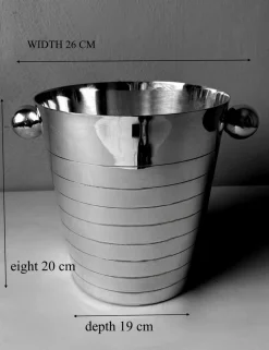 Französischer Art Deco Edelstahl Champagner Eimer, 1950er