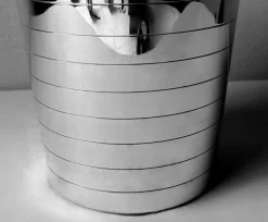 Französischer Art Deco Edelstahl Champagner Eimer, 1950er