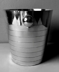 Französischer Art Deco Edelstahl Champagner Eimer, 1950er
