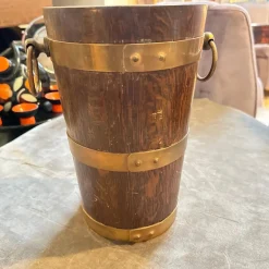 Französischer Art Deco Vintage Weinkühler aus Eiche & Kupfer von Geraud Lafitte, 1940er