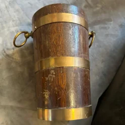Französischer Art Deco Vintage Weinkühler aus Eiche & Kupfer von Geraud Lafitte, 1940er