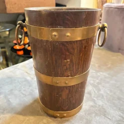 Französischer Art Deco Vintage Weinkühler aus Eiche & Kupfer von Geraud Lafitte, 1940er