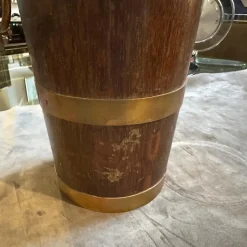 Französischer Art Deco Vintage Weinkühler aus Eiche & Kupfer von Geraud Lafitte, 1940er
