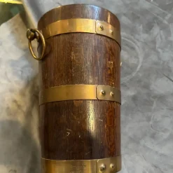 Französischer Art Deco Vintage Weinkühler aus Eiche & Kupfer von Geraud Lafitte, 1940er