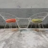 Französischer Eisen Hoop Garten Couchtisch & Stühle, 1950er-1960er, 3er Set