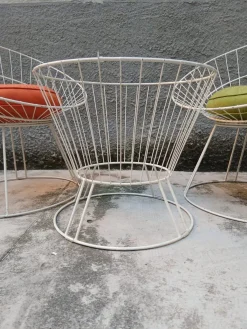 Französischer Eisen Hoop Garten Couchtisch & Stühle, 1950er-1960er, 3er Set