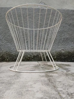 Französischer Eisen Hoop Garten Couchtisch & Stühle, 1950er-1960er, 3er Set