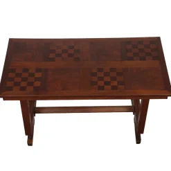 Französischer Esstisch aus Holz & Messing, 1940