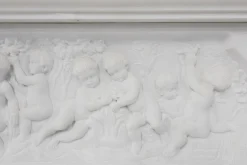 Französischer Kamin aus Carrara Marmor, 1950er