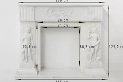 Französischer Kamin aus Carrara Marmor, 1950er