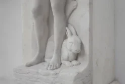 Französischer Kamin aus Carrara Marmor, 1950er