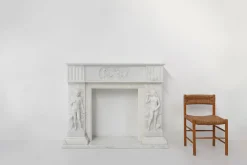 Französischer Kamin aus Carrara Marmor, 1950er
