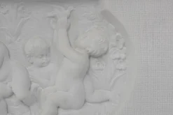 Französischer Kamin aus Carrara Marmor, 1950er