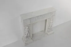 Französischer Kamin aus Carrara Marmor, 1950er
