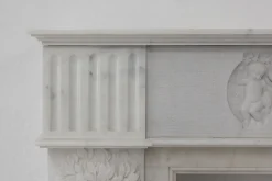 Französischer Kamin aus Carrara Marmor, 1950er