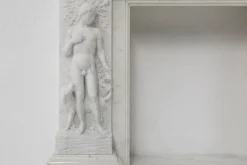 Französischer Kamin aus Carrara Marmor, 1950er