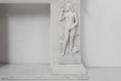 Französischer Kamin aus Carrara Marmor, 1950er