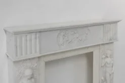 Französischer Kamin aus Carrara Marmor, 1950er