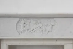 Französischer Kamin aus Carrara Marmor, 1950er