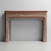 Französischer Kaminsims aus rosa Porphyr, 1700er