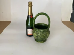 Französischer Keramik Majolika Korbtopf, 19. Jh.