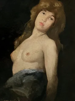 Französischer Künstler, Akt, Frühes 20. Jh., Öl auf Holz, Gerahmt