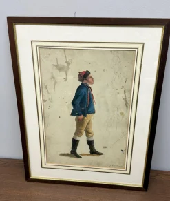 Französischer Künstler, Junger Soldat, 19. Jh., Aquarell, Gerahmt