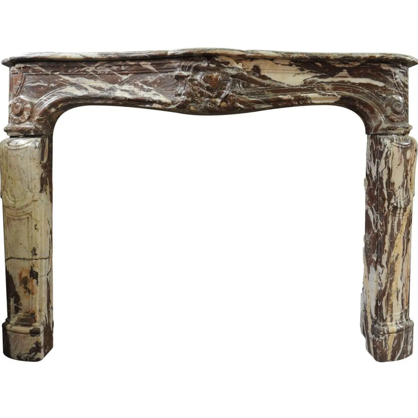 Französischer Louis XIV Kaminsims aus Marmor, 18. Jh
